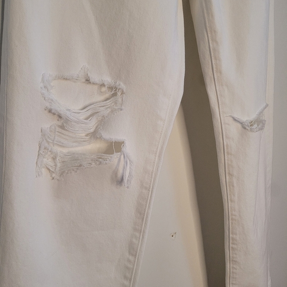 Lovers & Friends High Waist Distressed White Staight Leg Jeans - Picture 7 of 11
